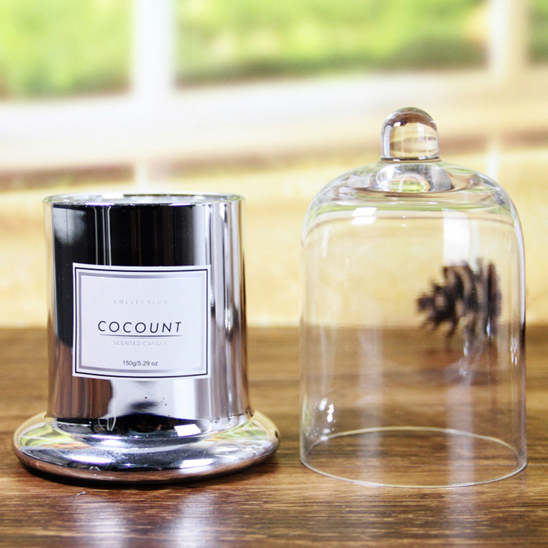 China Candle supplier Wholesale private label luxury scented glass candle with glass cloche